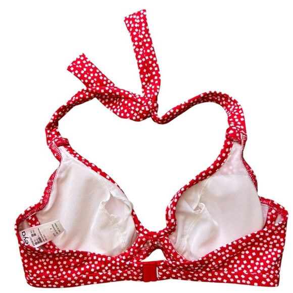 Freya Womens Red Halter Bikini Top Calamity Underwire padded Bra Top Size M - Picture 2 of 3
